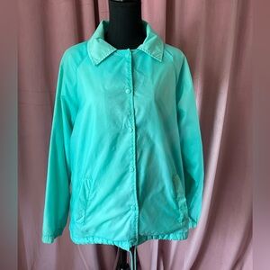 Vintage Aqua Blue Windbreaker Jacket